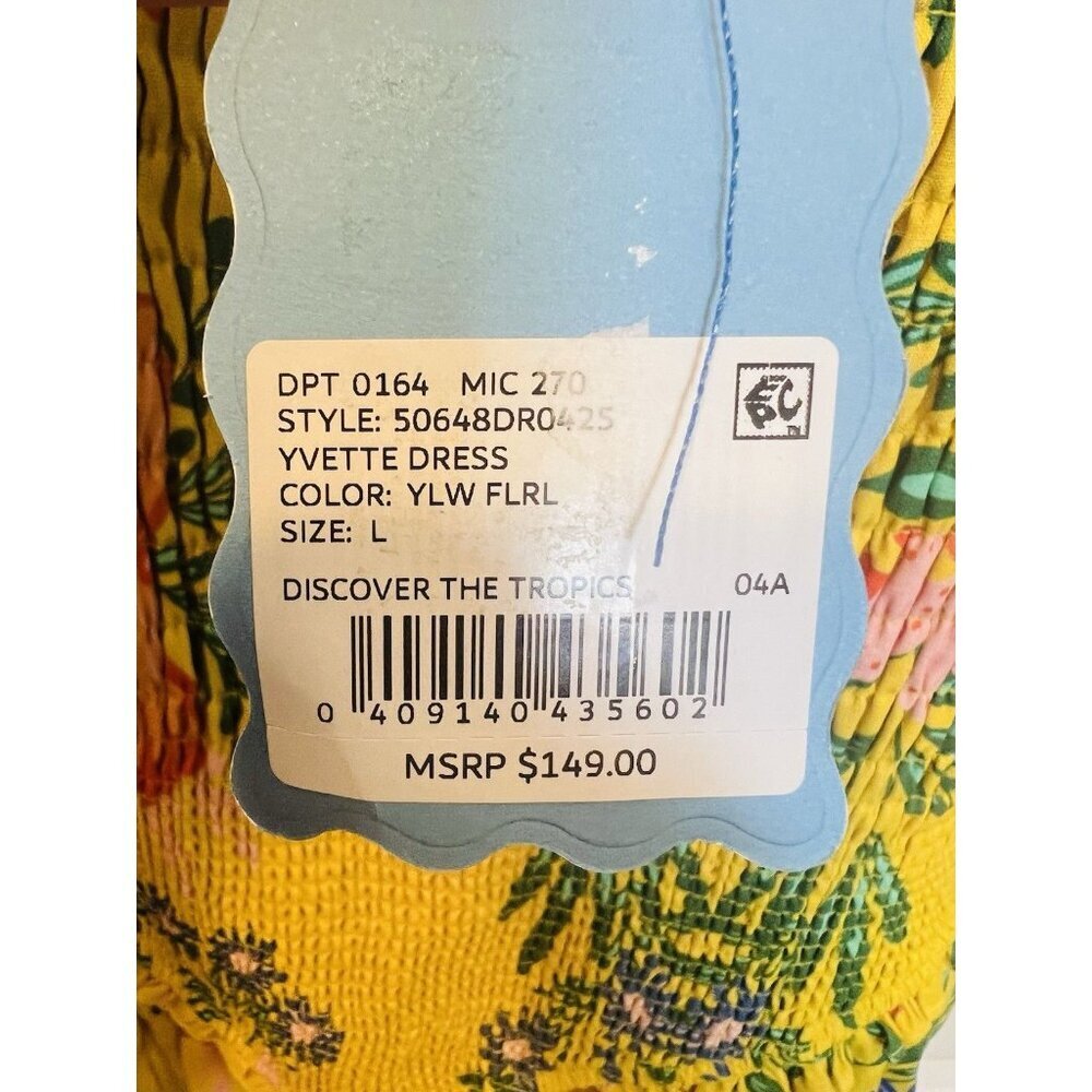 Chelsea & Violet Sleeveless Smocked Yvette Mini Dress L Floral Resortwear NWT - Picture 9 of 10